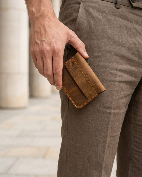 Kožený pouzdrový cardholder «Obálka»